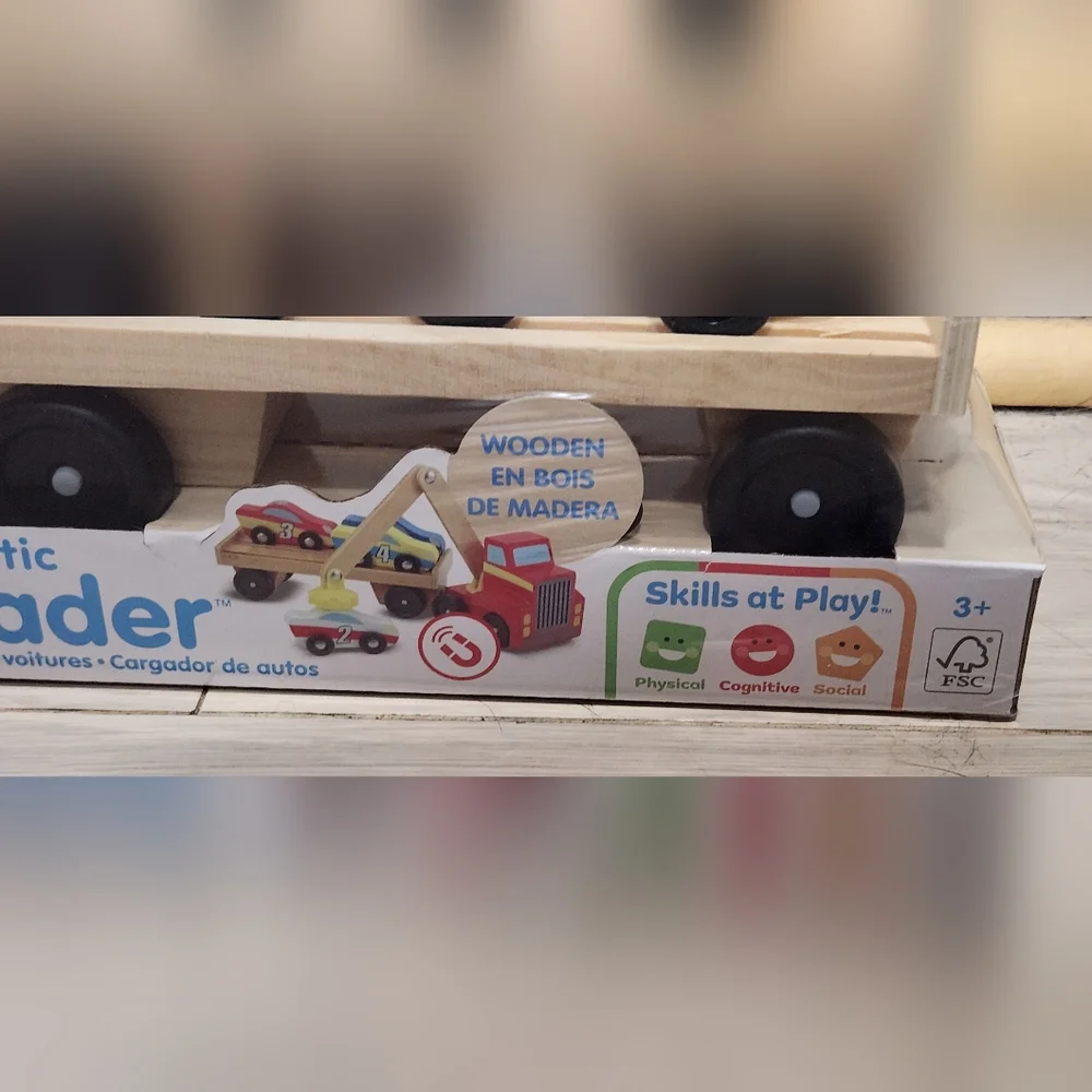 Melissa & Doug Red Magnetic Car Loader Set